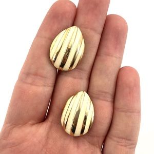 Vintage Fernando Originals Enamel Clip On Earrings